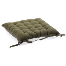 Lot de 2 Coussins de chaise en coton Taupe, 38 x 38 cm Pegane Taupe