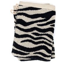 Lot de 2 gants de toilette absorbants coton zebra beige