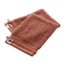 Lot de 2 gants de toilette coton Garance Terracotta