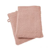 Lot de 2 gants de toilette éponge 'Spa' 15 x 21 cm / 400 gr/m² - 'Spa' Blush