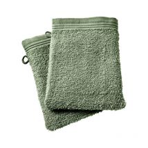 Lot de 2 gants de toilette 'Spa' 15 x 21 cm / 400 gr/m² - Couleur: 'Spa' Romarin