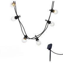 Lumi Jardin - Lot de 2 guirlandes solaires 10 globes party clear solar Blanc Plastique 5.9M