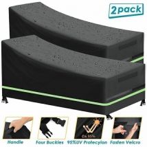 Lablanc - 2 pcs Housse de Chaise Longue de Jardin,Résistance au Vent,Anti-UV,Tissu Oxford 420D Housse avec Grilles D'aération et Bande Réfléchissante