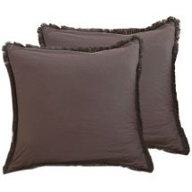 Lot de 2 housses de coussin à franges en lin, décoration de canapé-lit, salon, maison, taie d'oreiller décorative avec pompon, style bohème, pour