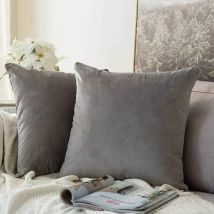 Lot de 2 Housses de Coussins en Velours Dcoratif Canap Taie d'oreiller Super Lisse Doux Confortable Decoration Maison Salon Chambre pour Canap