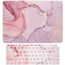 Lot de 2 housses de protection pour clavier d'ordinateur portable à motif marbré en plastique
