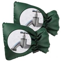 Lot de 2 housses de robinet confortables pour protéger votre robinet extérieur, housse épaisse pour robinet extérieur contre le gel - Vert, Ensoleillé