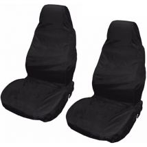 Cyslmuk - Lot de 2 housses de siège de voiture universelles, imperméables, noires, protection de siège