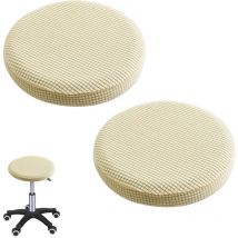 Lot de 2 housses tabouret bar jacquard, housse de chaise ronde extensible, housse de chaise 32 à 40 cm
