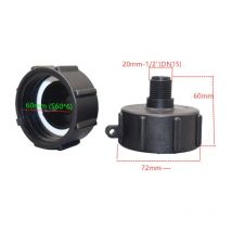 Lot de 2 ibc Adaptateur S60x6 à Réduction1/2 Filetage Grossier avec Bouchon Cuve Adaptateur de Réservoir ibc Adaptateur Robinet Tuyau Arrosage pour