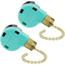 Lot de 2 interrupteurs de ventilateur de plafond de remplacement ZE-268S6 3 vitesses 4 fils