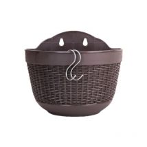 2 Pièces Pot Fleur Plastique Suspendu, Métal Pots Fleurs Suspendu, Pot de Fleurs de Clôture, Jardinières Paniers Suspendus, pour la Culture et la