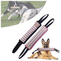 Yozhiqu - Lot de 2 jouets indestructibles pour chien, jouets interactifs pour chien, jeu de corde à mâcher avec 2 poignées, laisse K9, jouet