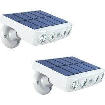 Lot de 2 - Lampe projecteur solaire extérieur étanche avec détecteur de mouvement - Panneau a recharge rapide