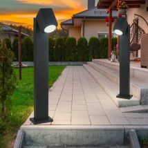 Etc-shop - Lampadaire Spotlight orientable, extérieur, éclairage de chemin, jardin, éclairage extérieur, sur pied, noir, aluminium, 1x GU10, HxLxP