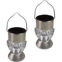 Lot de 2 lampes solaires d'extérieur pour maison, lampe d'extérieur, jardin, rue, led