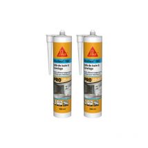 Lot de 2 mastics silicone Sika Sika seal-180 Salle de bain & carrelage - Blanc - 300ml