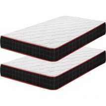 Lot de 2 - Matelas 90x200cm - Épaisseur 16 cm - Luxe Matelas Mémoire de Forme pour Adulte Enfant - Zones de Confort Mousse Adaptative (Deux Matelas