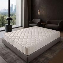 Lot de 2 Matelas 120x200 Tissu Ignifugé Mousse rembourrage 100 % polesther - âme 100 % polyuréthane poli lattex Indéformable Ferme + 2 Protèges