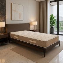 Lot de 2 Matelas 70x190 x 23 cm avec contact latex densité 80 Kg/m3 - Tissu 100% Coton - Compatible Sommiers Articulés - Soutien Trés Ferme