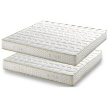 Lot de 2 Matelas 100x200 Hauteur 21 Cm Mousse Haute Résilience Densité hr 35 Kg/m3 - Soutien Souple 100 200 Nuits D'or