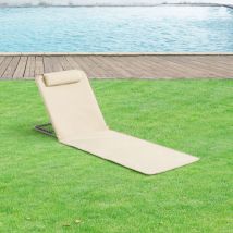 [en.casa] - Lot de 2 Matelas de Plage Donostia Dossier Inclinable Beige