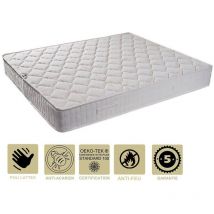 Lot de 2 Matelas Tissu Ignifugé Non Feu + Alèses 100x200 x 25,5 cm - Très Ferme - ame rembourrage 100 % polesther - âme 100 % polyuréthane poli
