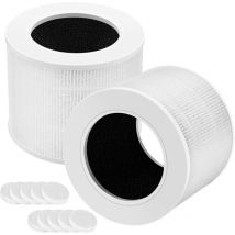 Lot de 2 mini filtres de rechange compatibles avec le purificateur d'air levoit Core Mini, 3 en 1, haute efficacité, True hepa Core Mini Filter