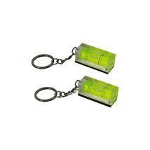 Lot de 2 mini fioles en acrylique pour porte-clés - Niveau à bulle - Magnétique - Vert
