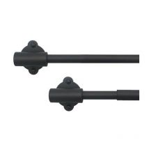 2 Tringle, Sans perçage, Adhésif, Lot de 2, Extensible 40 à 70 cm, Noir, D.10
