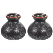Lot de 2 mini vases en céramique pour décoration de mariage en glace sèche, centre de table, vase noir, vase de bureau vintage