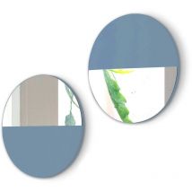 Herdasa - Lot de 2 miroirs circulaires à suspendre, Aire. Bleu