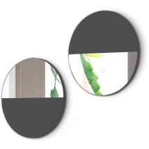 Herdasa - Lot de 2 miroirs circulaires à suspendre, Aire. Graphite
