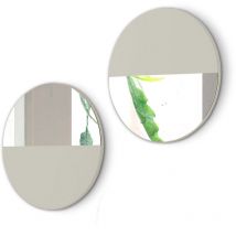 Herdasa - Lot de 2 miroirs circulaires à suspendre, Aire. Taupe