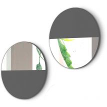 Herdasa - Lot de 2 miroirs circulaires à suspendre, Aire. Gris