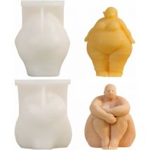 Lot de 2 moules à bougie à portrait gras, moules à bougie en silicone 3D pour la fabrication de bougies, de savon, de résine, de cupcakes, de