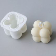 Lot de 2 moules en silicone faits à la main pour bougies diy Blanc