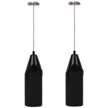 Jormftte - Lot de 2 mousseurs à lait à piles – Fouet électrique, mousseur à café, agitateur à piles, mousseur à lait portable, mini mixeur pour café
