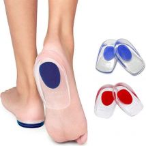Lot de 2 paires de talonnettes en gel de silicone de qualité médicale, coussinets de soutien du talon, coussinets en gel absorbant pour fasciite