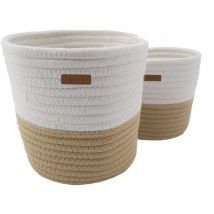 Lot de 2 panières de rangement pour bébé Naturel 18x16 cm