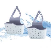 Lot de 2 paniers de crépine d'évier pour cuisine et salle de bain, porte-éponge multifonctionnel à suspendre