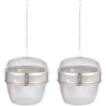 Lot de 2 paniers de lavage de bijoux en acier inoxydable, panier de nettoyage pratique pour montres, boules d'infuseur à thé