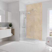 Panneau mural 125 x 255 cm Travertin, revêtement pour douche et salle de bain, DécoDesign décor Schulte