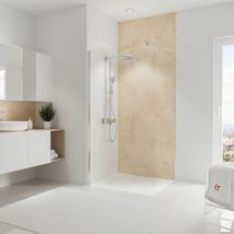 Schulte - Panneau mural 100 x 255 cm Travertin, revêtement pour douche et salle de bain, DécoDesign décor