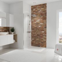 Panneau mural Briques industriel, revêtement pour douche et salle de bain, DécoDesign DÉCOR, Schulte, 100 x 255 cm