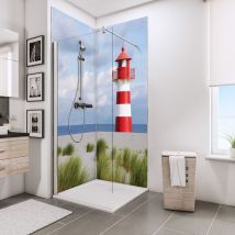 Schulte - Lot de 2 panneaux muraux 90 x 210 cm, revêtement pour douche et salle de bain, DécoDesign photo Phare