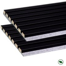 Lot de 2 panneaux tasseaux acoustic coul.noir sur feutrine grise 2600x300x17mm pefc 70%