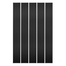 Decoon - Mur tv - Lot de 5 Panneaux tasseaux bois 250 x 30 x 2 cm - Lamelles placage noir fond noir - 3,75m²