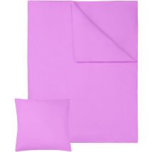 Lot de 2 parures lit coton housse couette + taie d'oreiller -