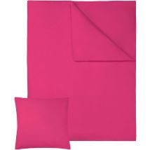 Lot de 2 parures lit coton housse couette + taie d'oreiller -